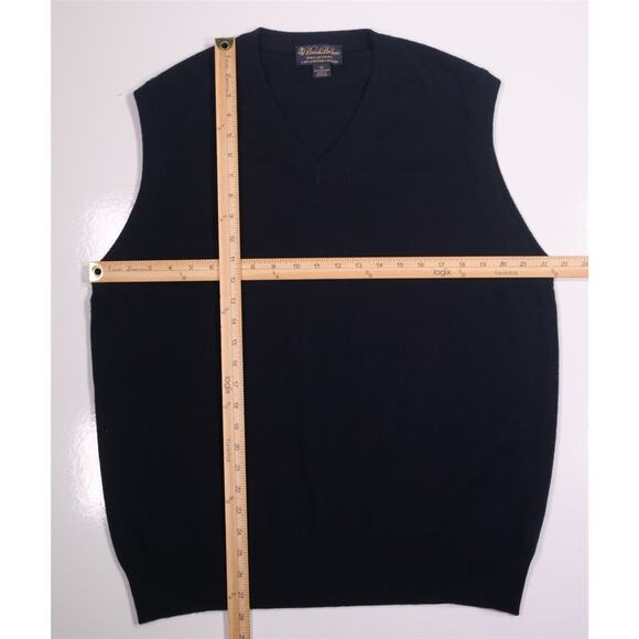 Brooks Brothers 3-Ply Scottish Cashmere Navy Blue Knit Sweater Vest Men's XL - Picture 3 of 7